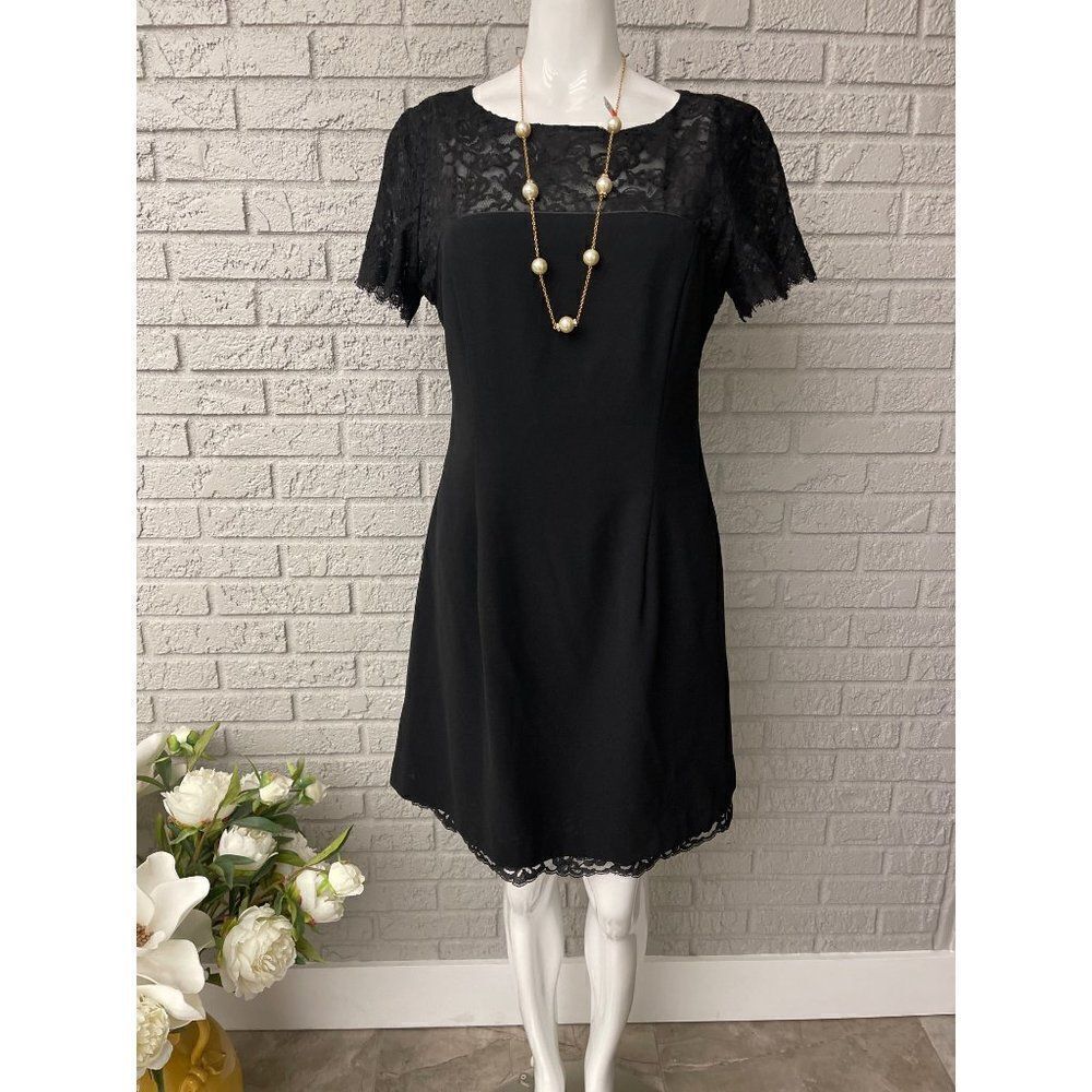 Liz Claiborne Night Black Lace Mini Dress Size 8